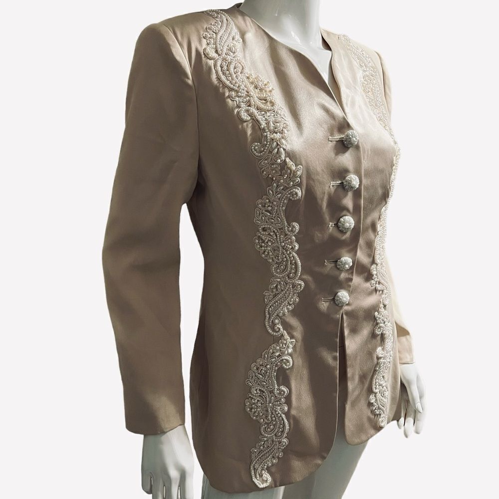 Alfred Angelo Cream Pearl Dressy Blazer size 10 - Picture 6 of 12